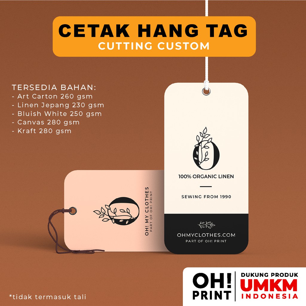 Jual Label Hangtag Baju / Hang Tag Baju / Hang Tag Custom / Hang Tag