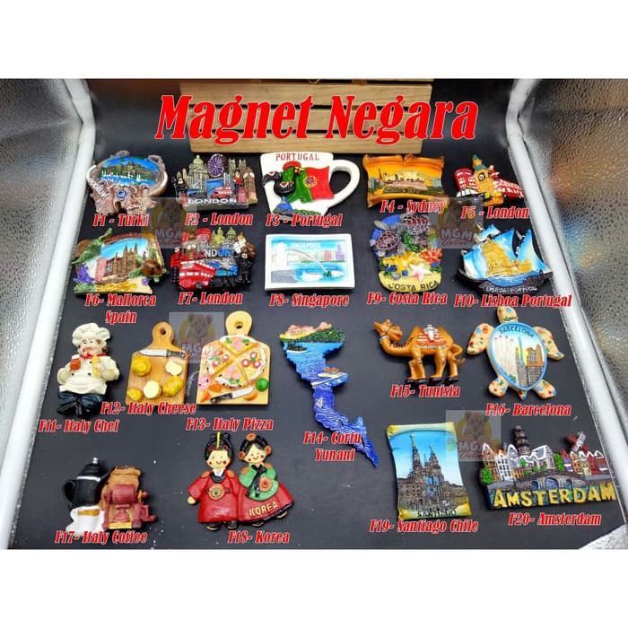 Jual 3D Fiber Souvenir Negara Kulkas Tempelan kulkas