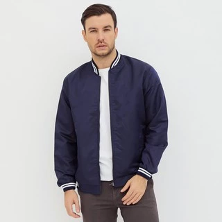 M231 Jaket Pria Bomber Taslan Panjang Navy 2078D