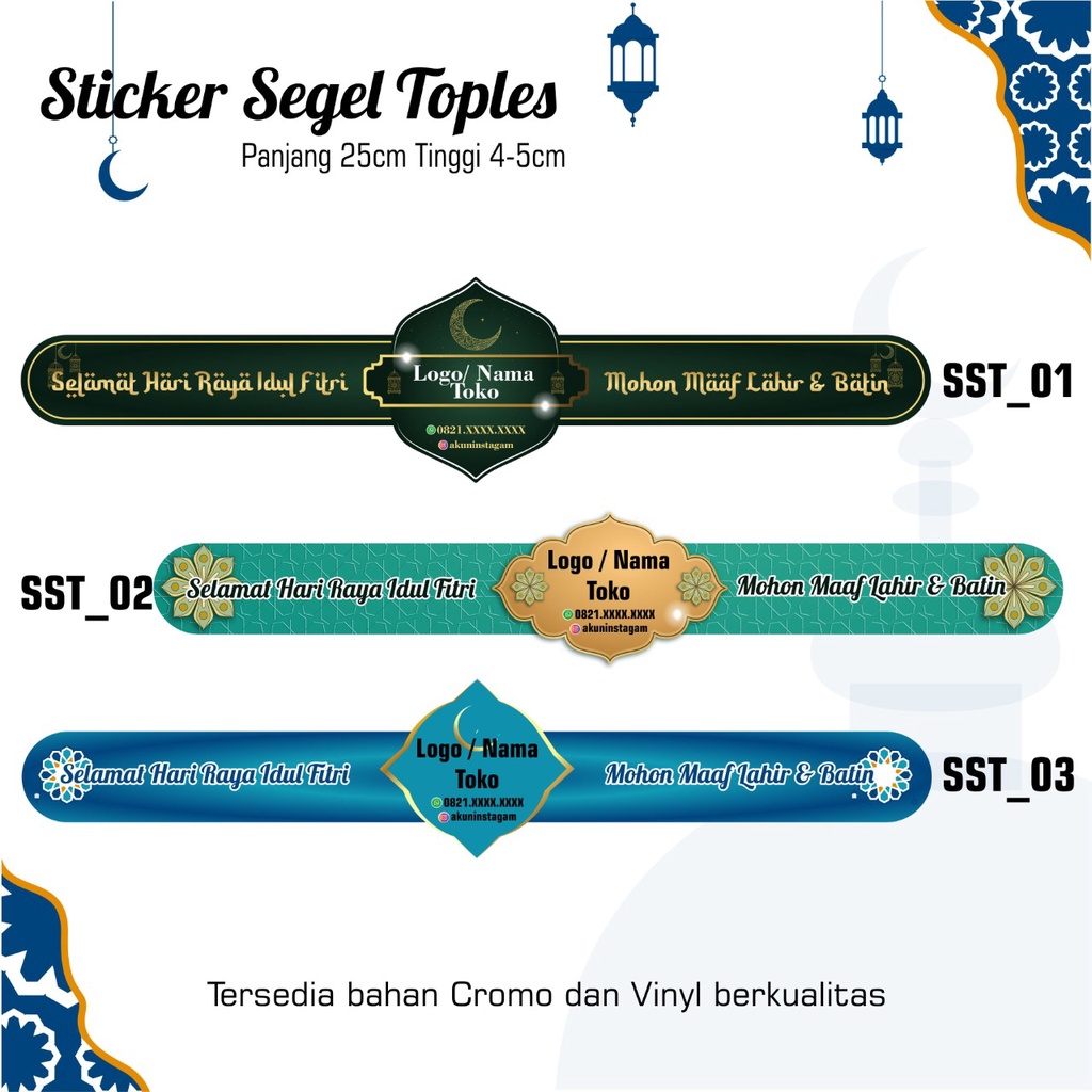 Jual Stiker Toples Kue Kering Sticker Label Lebaran Idul Fitri Sticker Untuk Makanan Bahan 6628