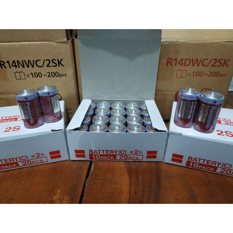 Jual 1 Box Baterai Sedang PANASONIC Tipe C - R14 isi 20 pcs | Shopee ...