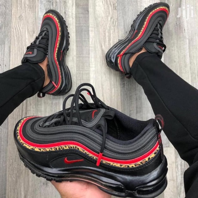 Jual Nike Airmax 97 hitam merah motif macan tutul Shopee Indonesia