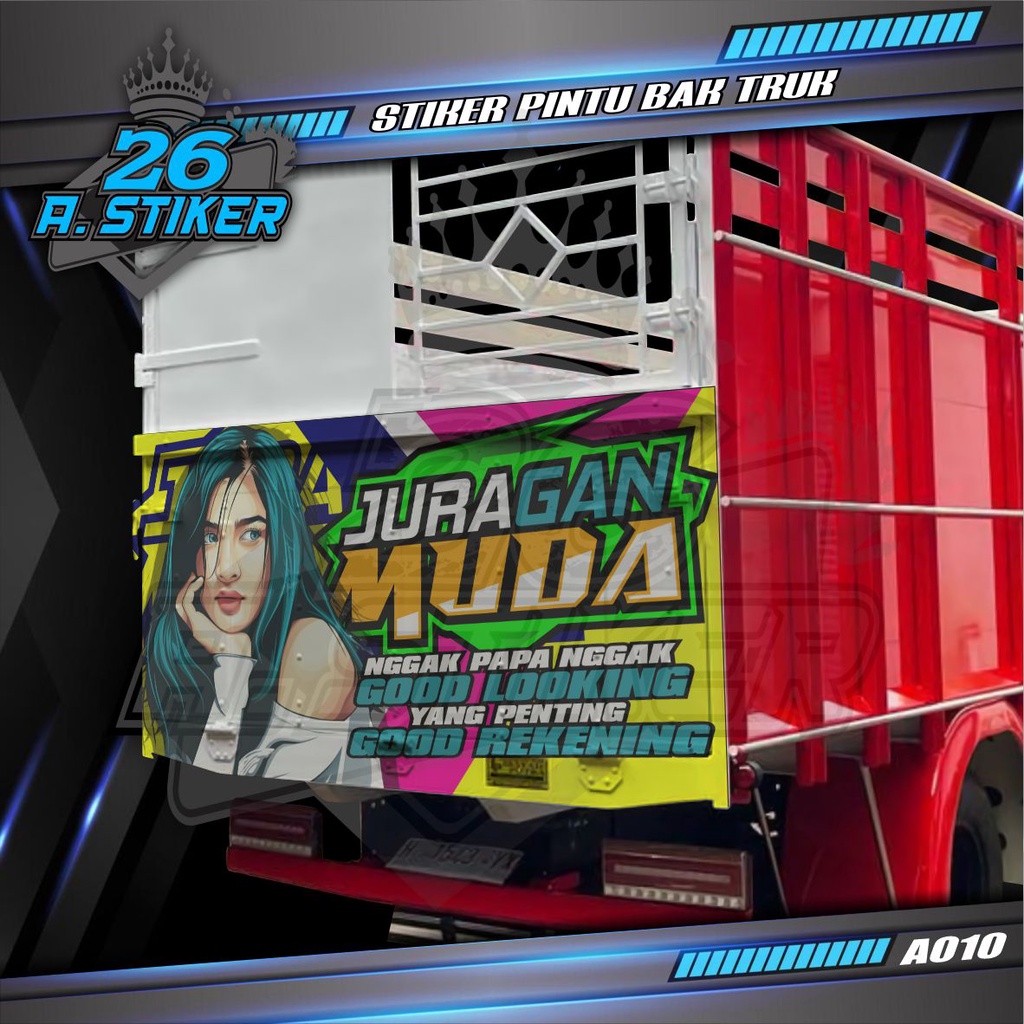 Jual Stiker Decal Pintu Bak Belakang Juragan Muda Custom All Truck Canter Ragasa Umplung Giga