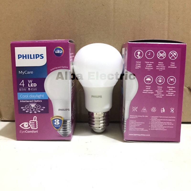 Jual PHILIPS LED 4 Watt Bulb LED 4W Lampu LED Philips 4w | Shopee Indonesia