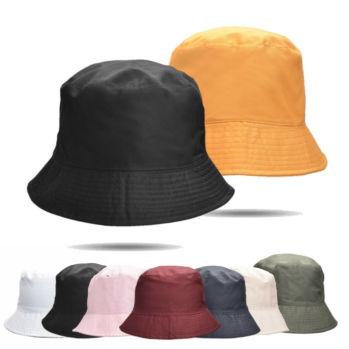 Jual topi bucket hat hitam polos - Kuning | Shopee Indonesia