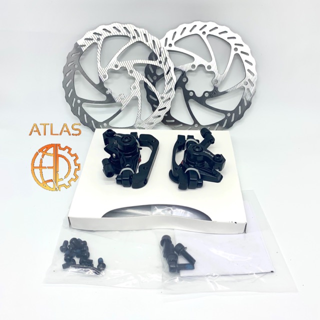 Jual New Radius BR CX7 Brake Set Rem Sepeda Mekanik 160mm Rotor Adaptor