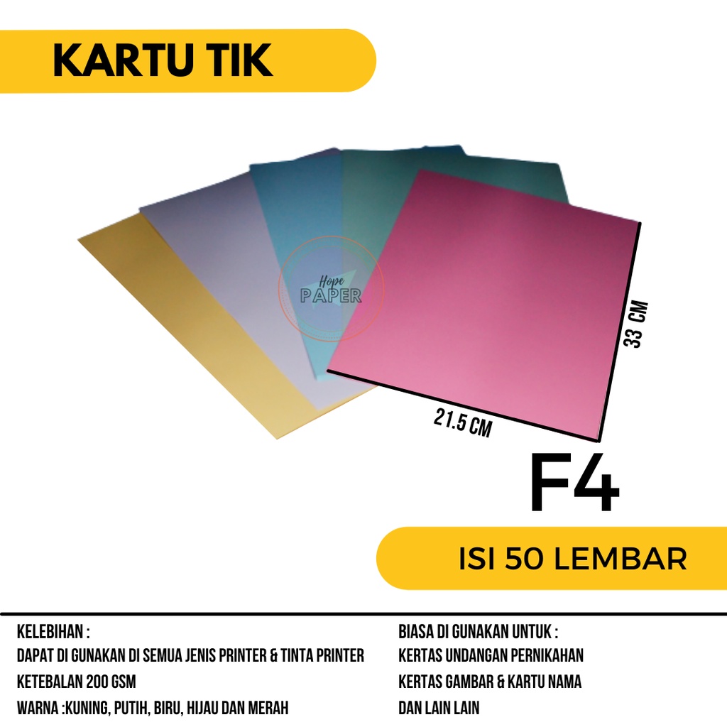 Jual Kertas 200gsm Tik F4 Isi 50 Lembar Kertas Tik F4 Shopee Indonesia