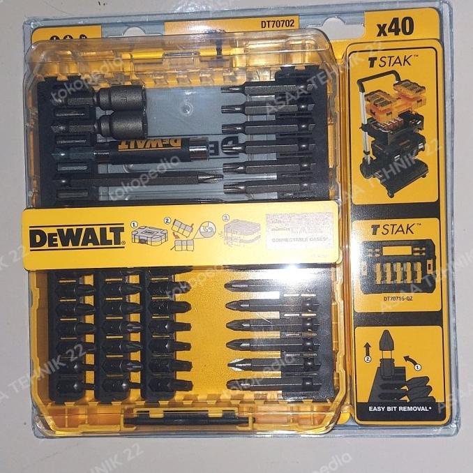 Jual DEWALT DT70702QZ SCREW DRIVER SET 40 PC EASY BIT REMOVAL NEW