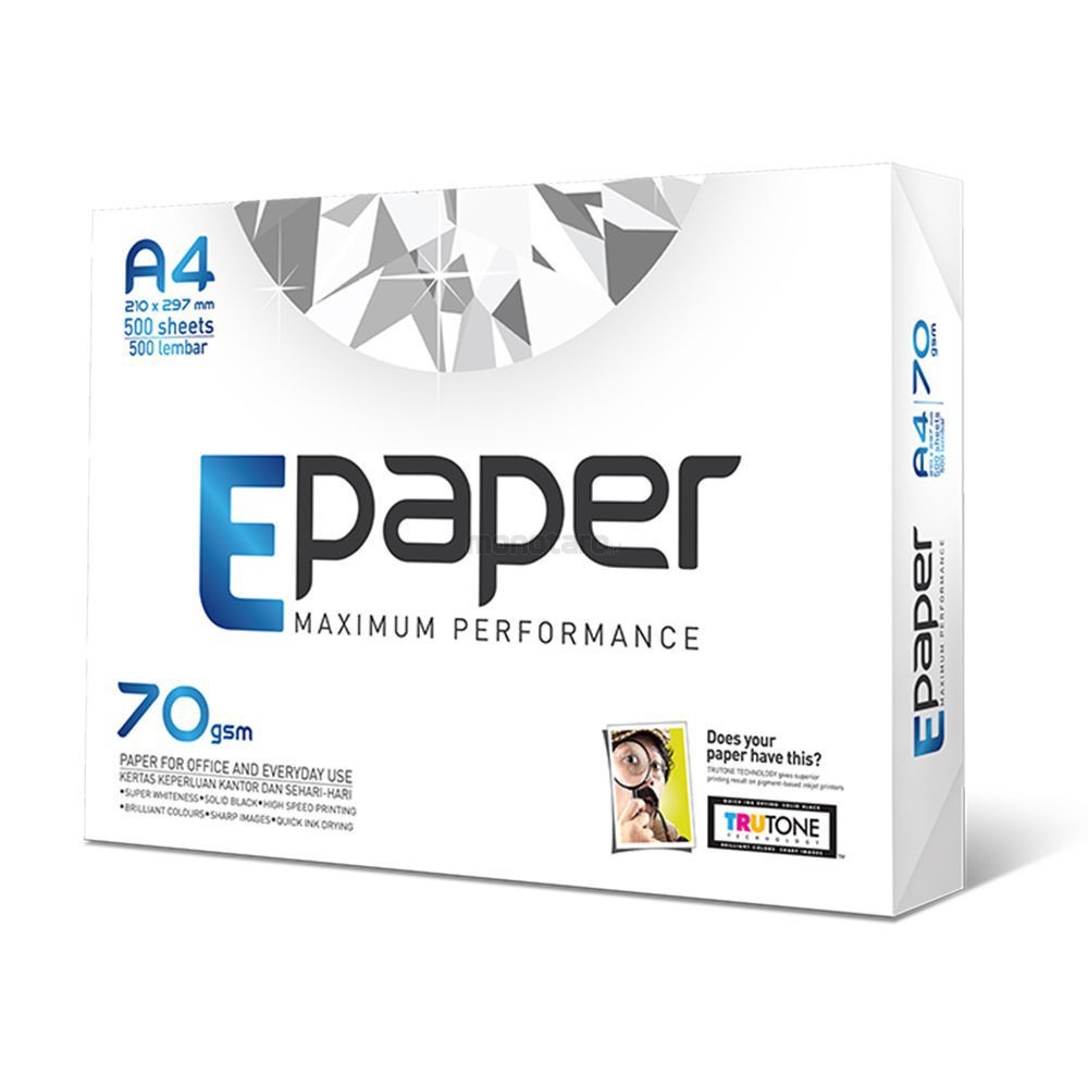 Jual Kertas HVS A4 EPaper 70 gsm / 1 Rim Kertas Print Fotocopy | Shopee ...