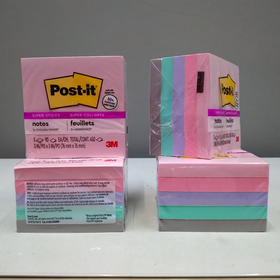 Jual 3M Post It Super Sticky Notes 6545SSNRP Super Collants 3inch x 3