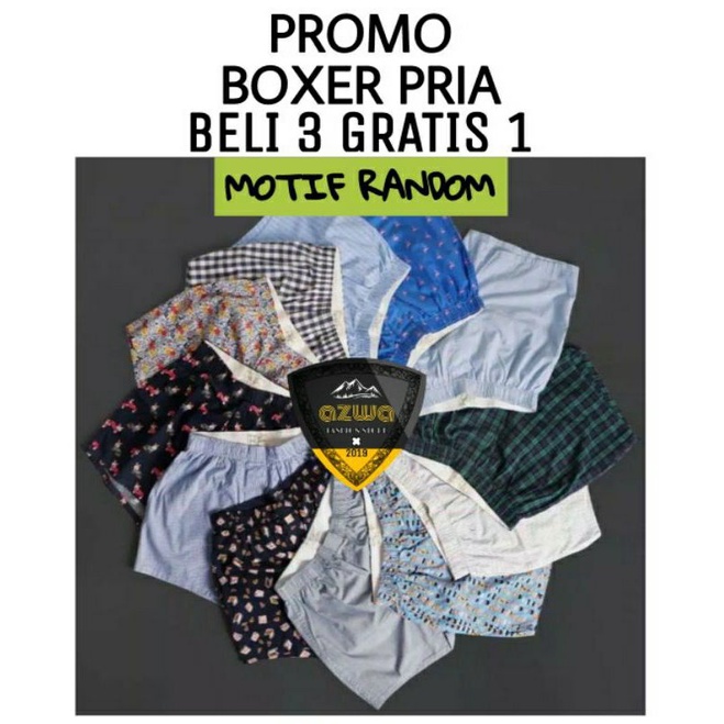 Jual Promo Boxer Pria dan Wanita | Harga Satuan | Beli 3 Gratis 1 ...