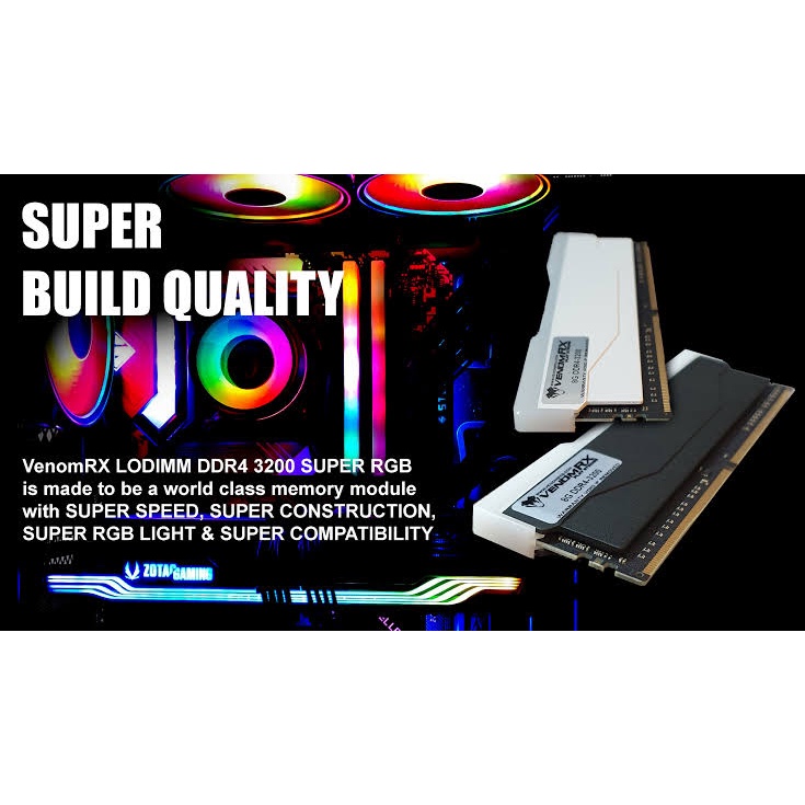 Jual RAM VENOMRX LODIMM DDR4-3200 8GB SUPER RGB BLACK | GARANSI RESMI ...
