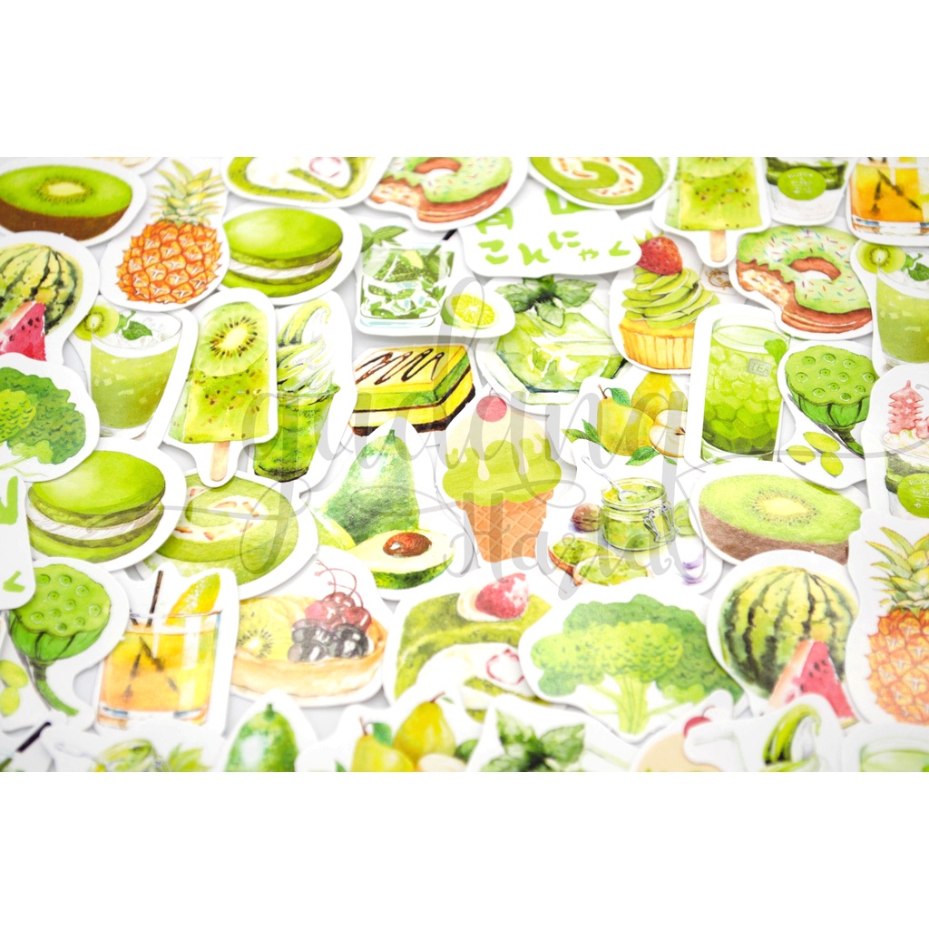 Jual Stiker Green Is Delicous Sticker Motif Macaron Ice Cream DIY GH ...