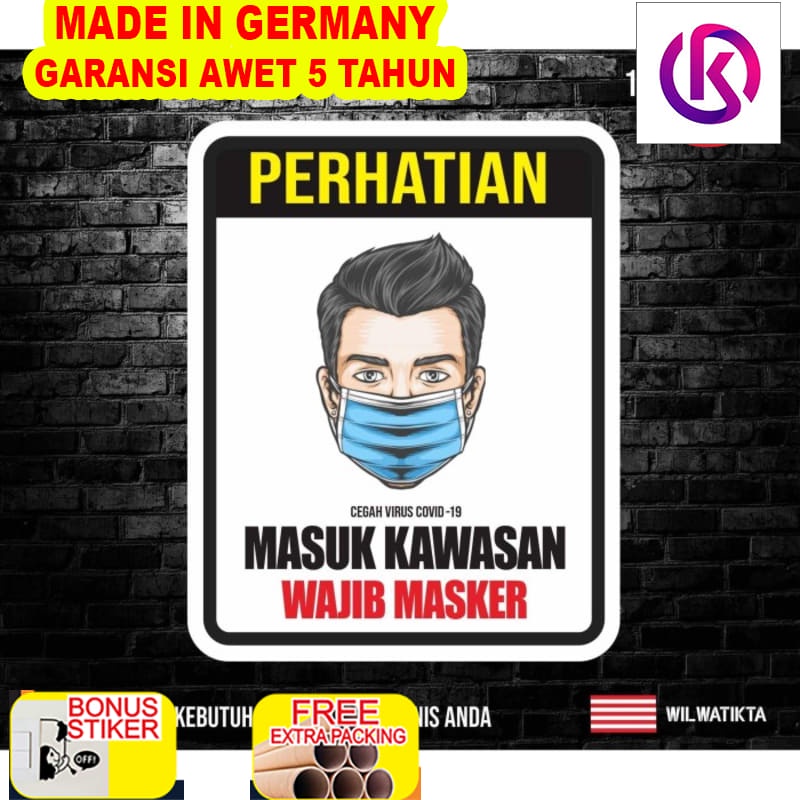 Jual Promo Sticker K3 Safety Sign Warning Sign Wajib Face Masker ...