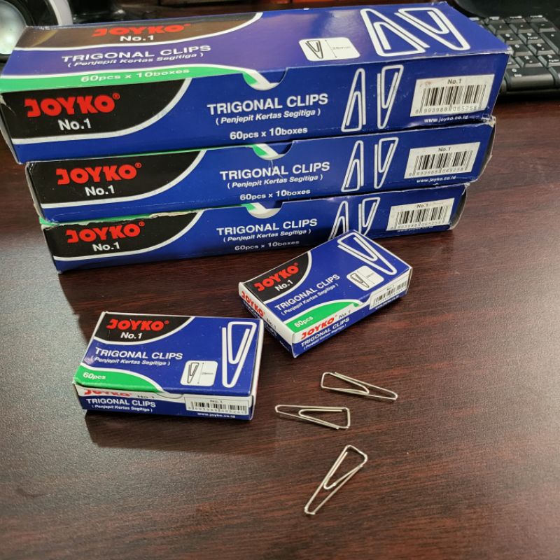 Jual Clip Kertas / Paper clip / Trigonal Clip No. 1 Joyko atk | Shopee ...