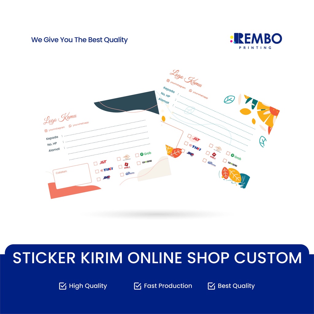 Jual Sticker Kirim Online Shop CUSTOM Cetak Stiker Label Pengiriman ...