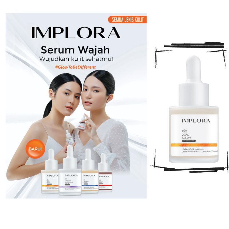 Jual IMPLORA Serum 20ml Acne Luminous Brightening Midnight Peeling ...