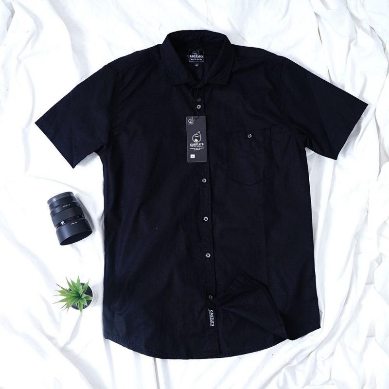 Jual ➹ KEMEJA POLOS PRIA LENGAN PENDEK TOPMAN PRIA KEMEJA COWOK