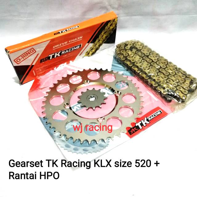 Jual Gear Set TK Racing KLX 150 size 520 + Rantai TK O-ring | Shopee ...