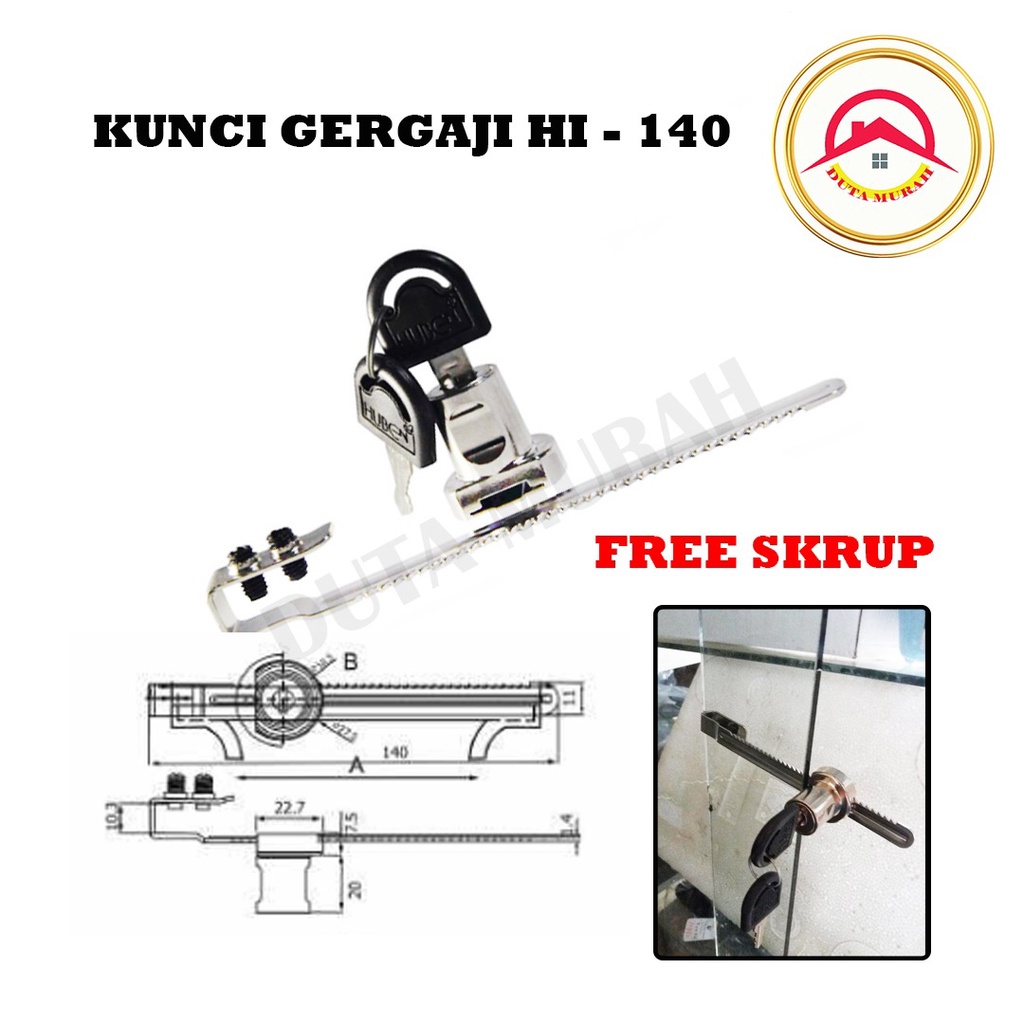 Jual Kunci Gergaji Etalase Kaca Geser Hi 140 Kunci Kaca Etalase Geser