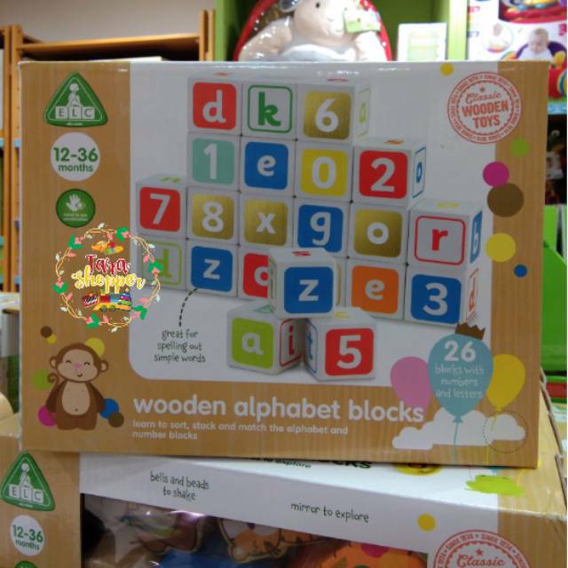 Jual ELC wooden alphabet blocks | Shopee Indonesia