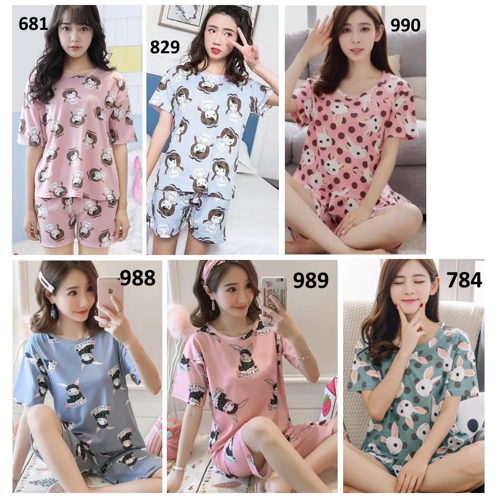 Jual Baju Tidur Lengan Pendek Celana Pendek - Baju Tidur Wanita Remaja