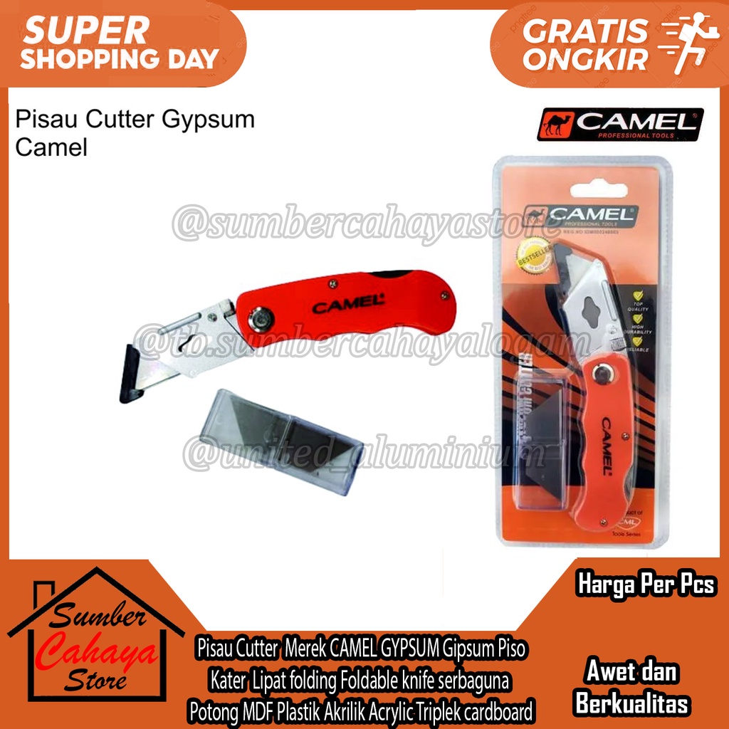 Jual Pisau Cutter Cater Merek Merk Camel Gypsum Gipsum Mata Piso Kater