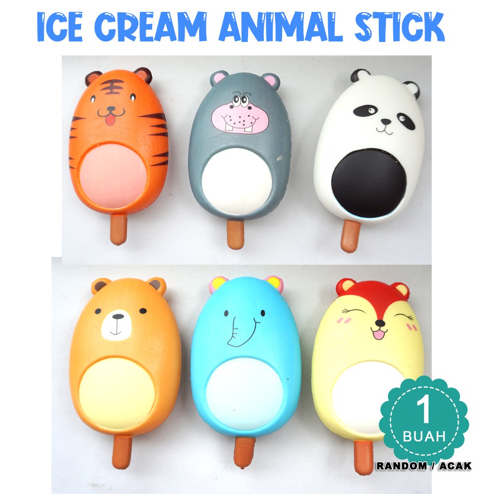 Jual Squishy Murah Jumbo Cute Animal Ice Cream ICE CREAM ANIMAL STICK