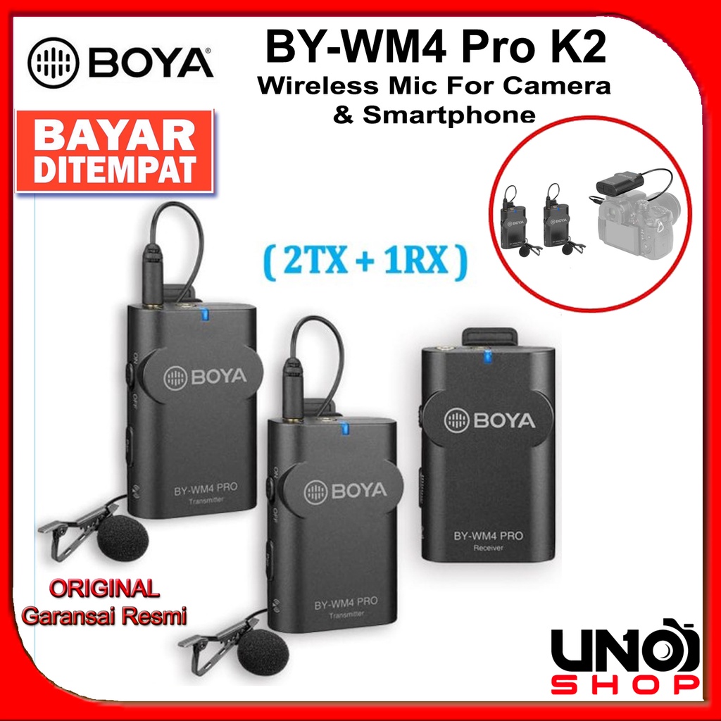 Jual BOYA BYWM4 Pro K2 Wireless Mic Microphone for Camera & Smartphone