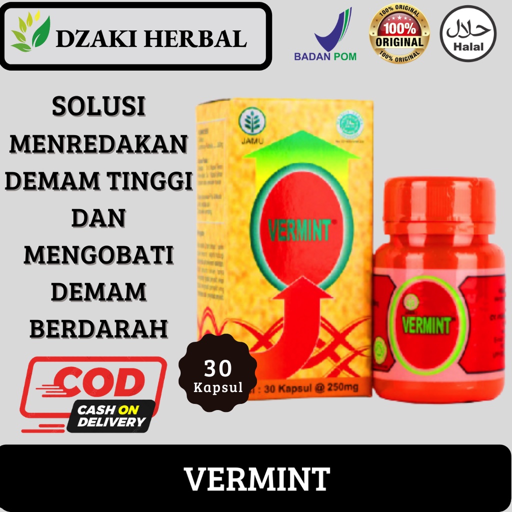 Jual Vermint Kapsul Cacing Obat Tipes Obat Demam Tinggi Obat Dbd Isi 30 Kapsul Shopee 6599