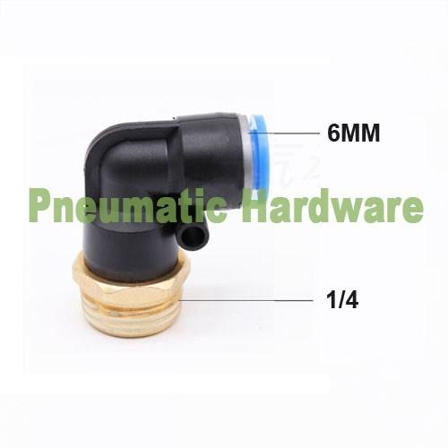 Jual PL6-02 Fitting Elbow Pneumatic Connector Drat 1/4 
