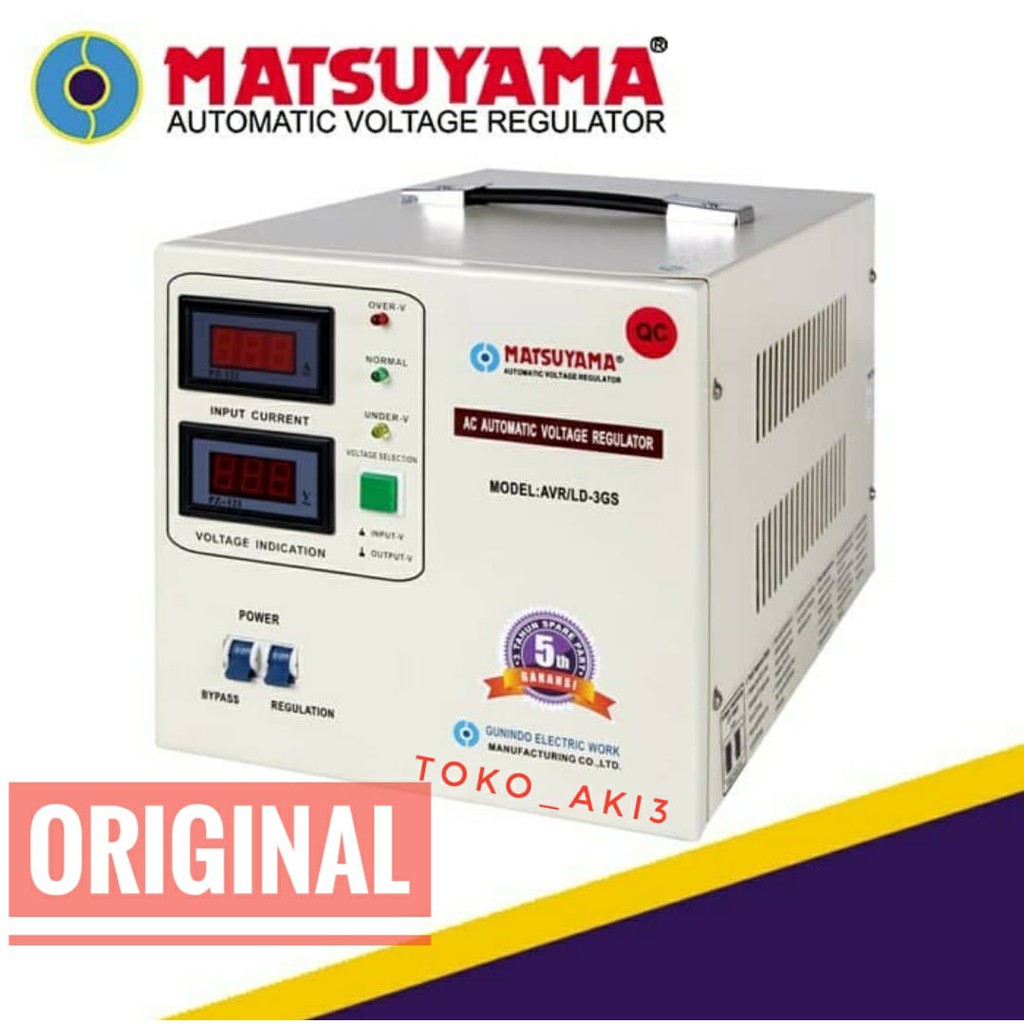Jual Stabilizer Listrik Stavolt Voltage Regulator MATSUYAMA 3000 Watt