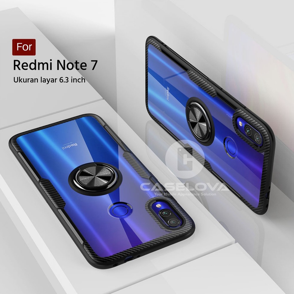 Jual Case Xiaomi Redmi Note 7 Hardcase Invisible Ring Transparent ...