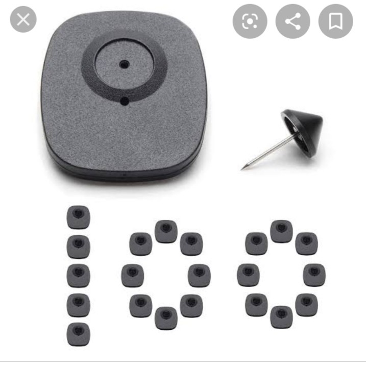 Jual 100 PCS Square Hard Tag EAS sensor Alarm 8.2MHZ White/Black ...