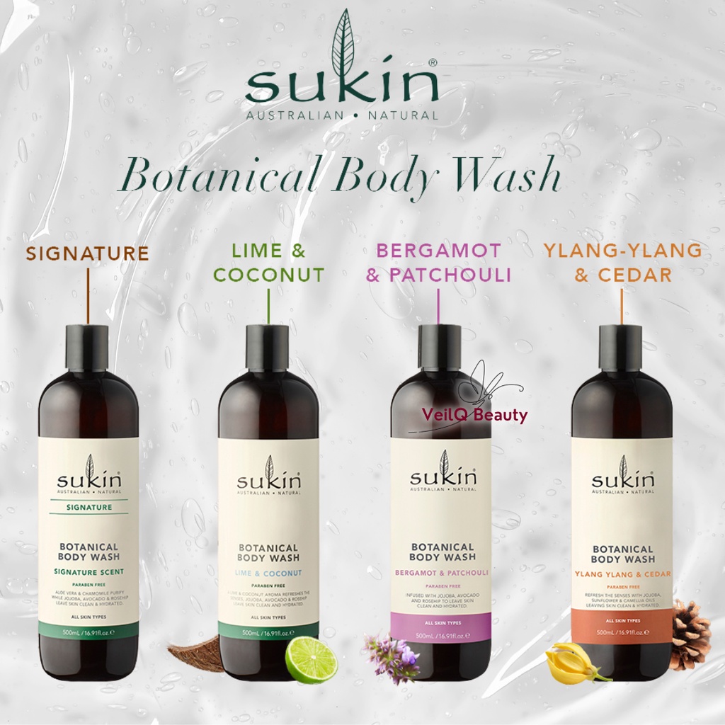 Jual Sukin Botanical Body Wash Lime Coconut Signature Bergamot