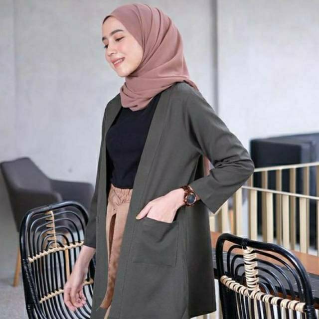 Jual Long Outer Cardigan Wanita Hyuna Cardigan Outer Cardigan Premium Shopee Indonesia
