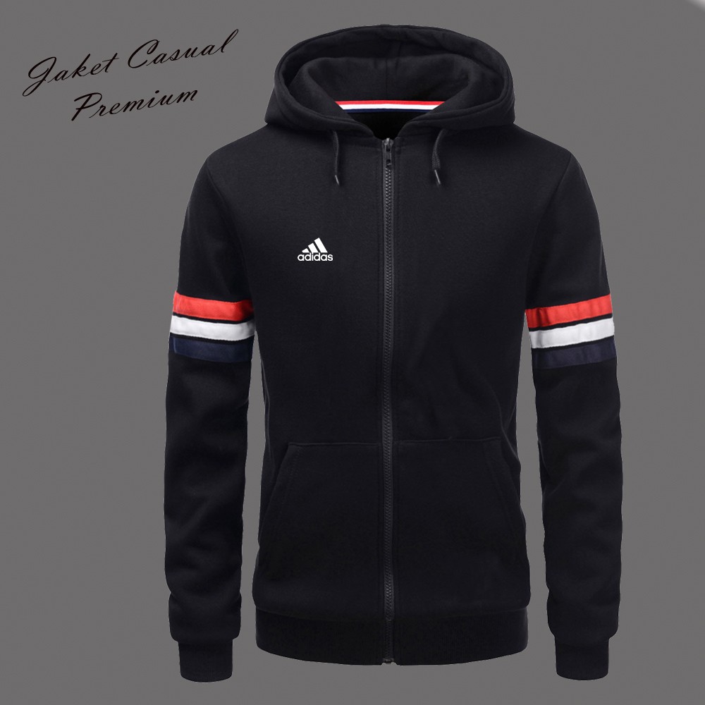 Jual Jaket Hoodie Adidas Pria Kasual Bahan Kain Katun Adem Ready
