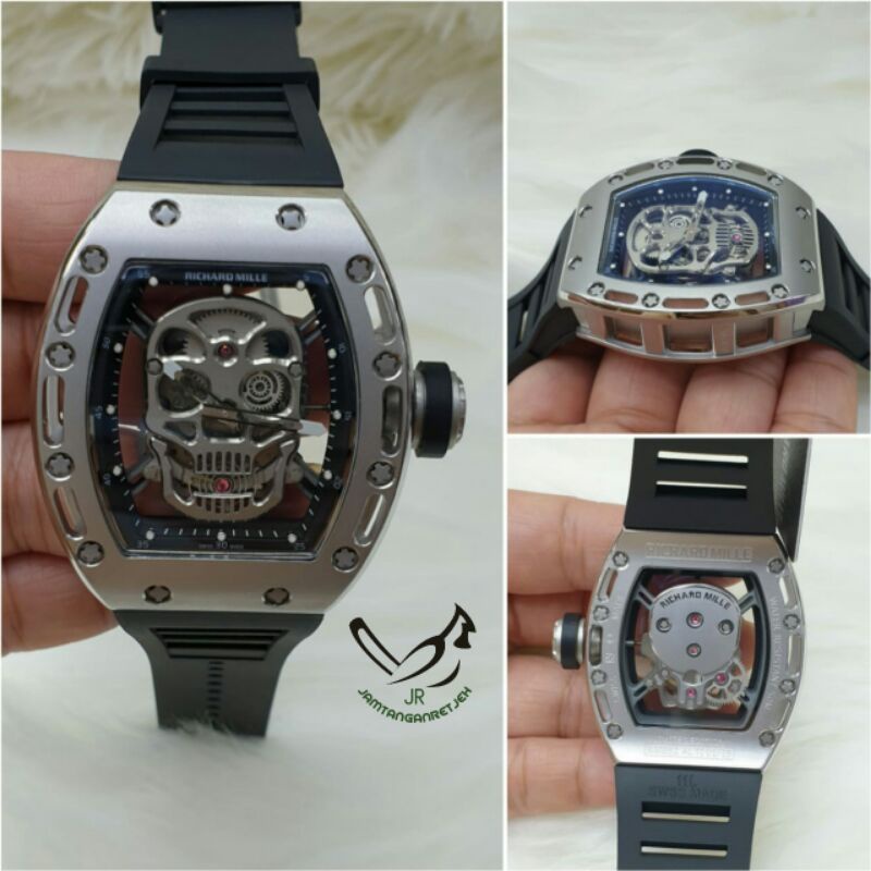 jam tangan pria rm tengkorak autometik kualitas original