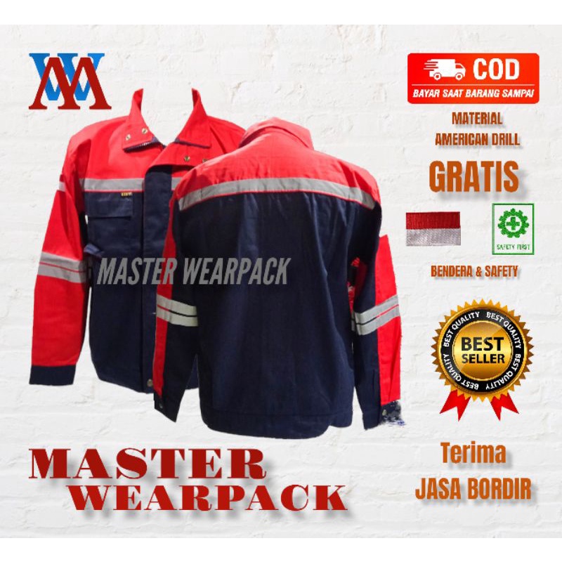 Jual Wearpack Atasan Model Semi Jacket Warna DONGKER FULL MERAH ...