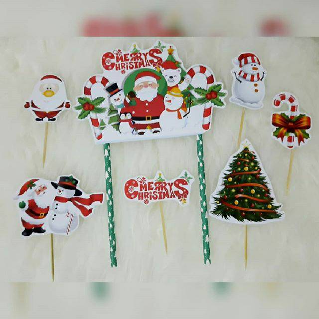 Jual Topper merry christmas topper natal topper puding topper tart ...