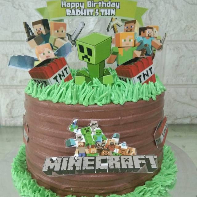 Bolo minecraft🧩 Top  Kue minecraft, Kue tart, Kue ulang tahun