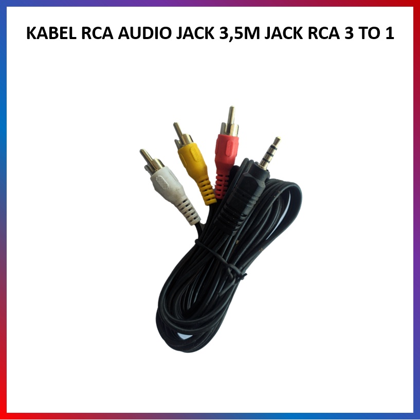 Jual KABEL RCA AUDIO JACK 3,5M JACK RCA 3 TO 1 MALE CABLE Shopee