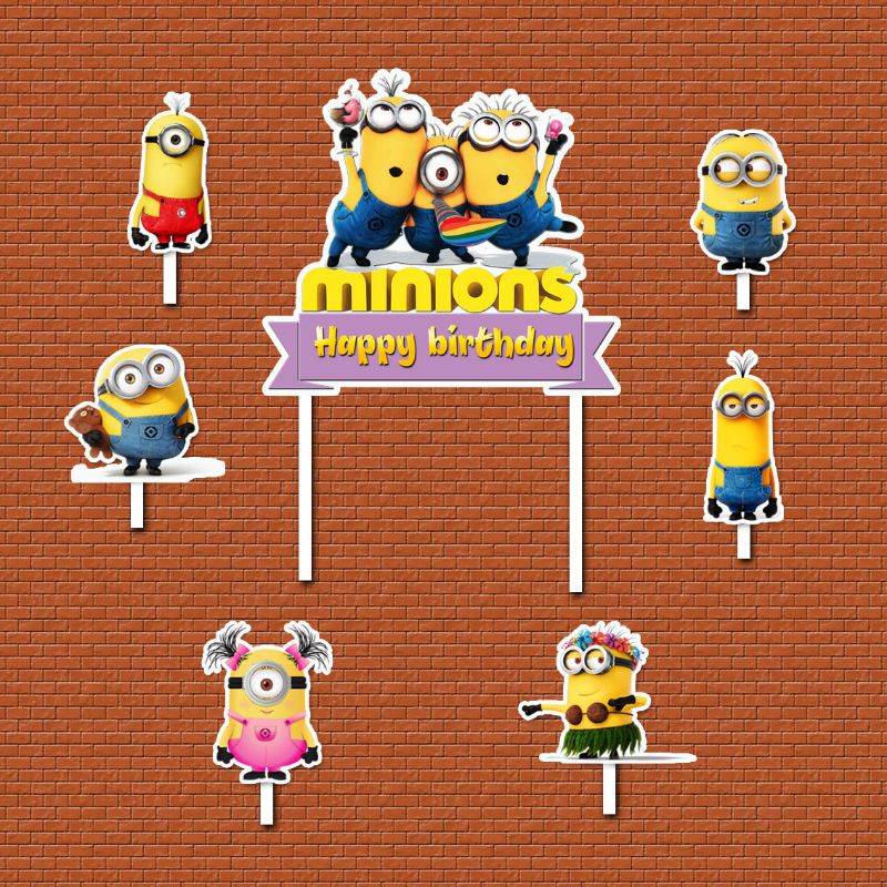 Jual Topper cake Minions happy birthday hiasan kue ulang tahun | Shopee