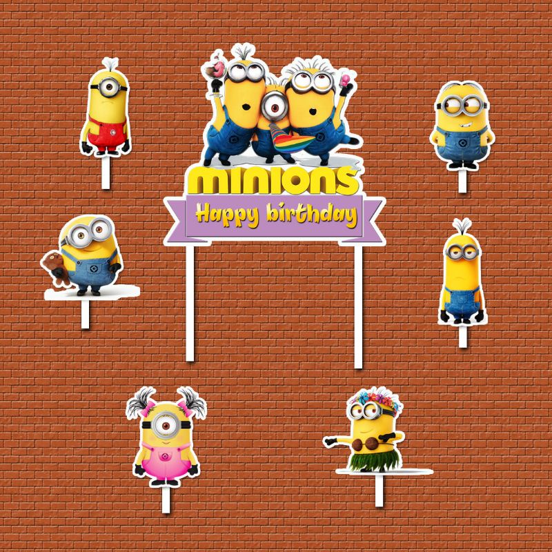 Jual Topper cake Minions happy birthday hiasan kue ulang tahun Shopee