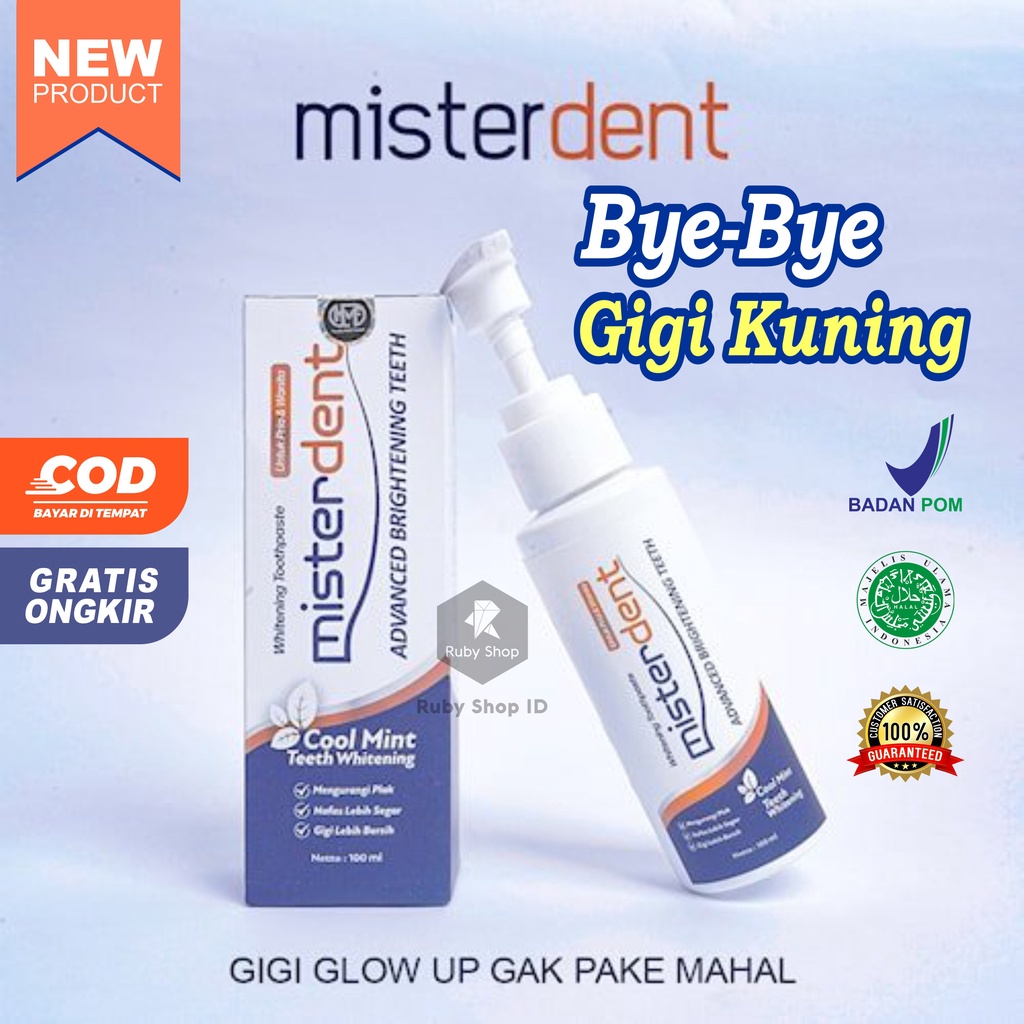 Jual Pemutih Gigi MISTERDENT Advance Brightening Teeth Pasta Pemutih