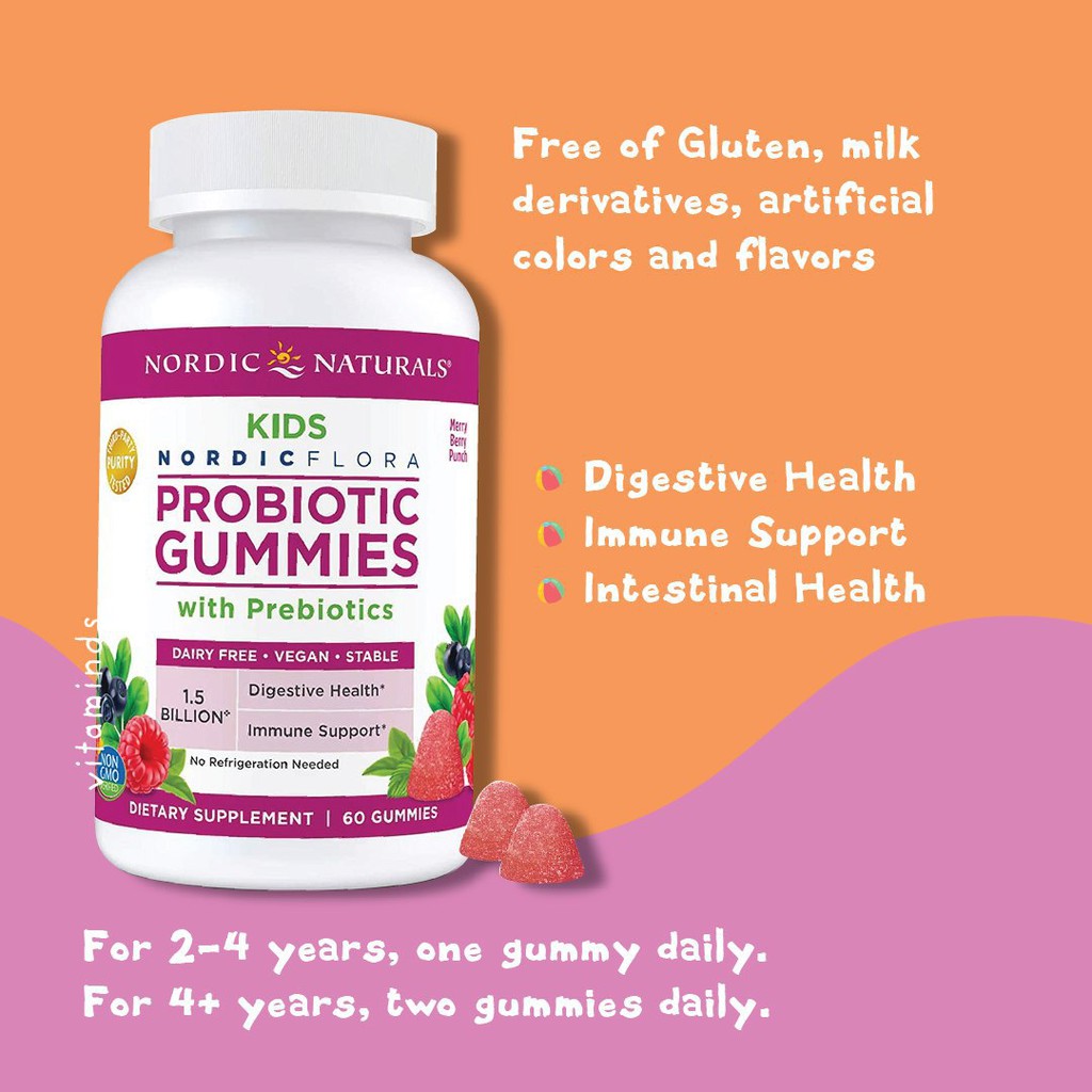 Jual Nordic Naturals Probiotic Gummies Kids Merry Berry Punch -- 60 ...