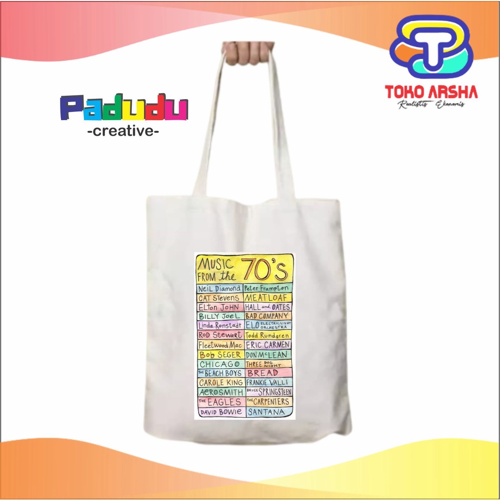 Jual Vintage Groovin' in the 70's Retro Aesthetic Totebag Resleting ...