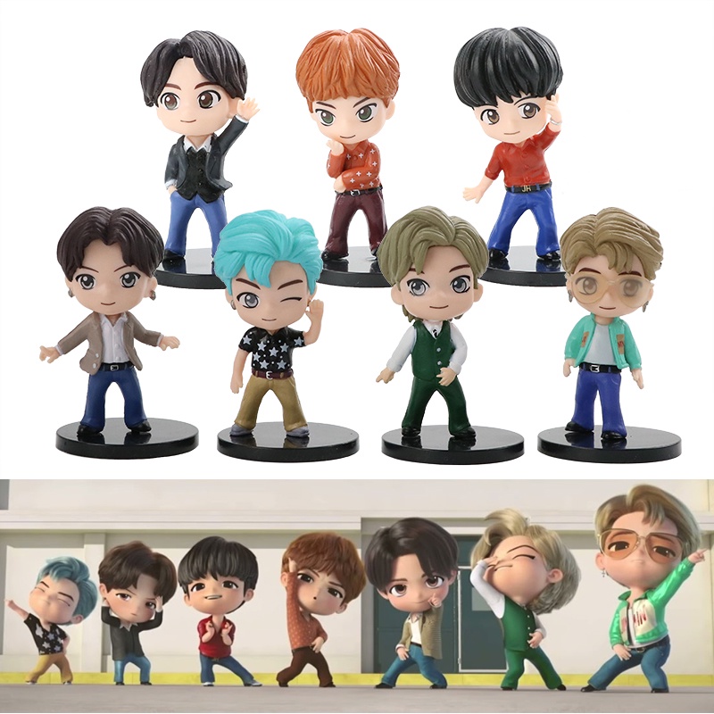 Jual 7pcs / Set Mainan Action Figure Kpop Bts Tinytan Dynamite 