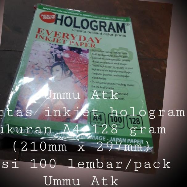 Jual Kertas Inkjet Hologram Ukuran A4 128 Gram Isi 100 Lembar/pack ...