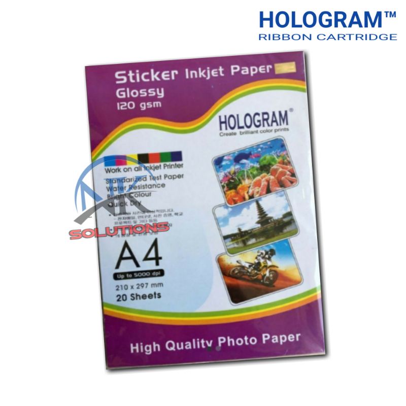 Jual Sticker Inkjet Paper Glossy HOLOGRAM / Kertas Stiker Photo Glosy ...